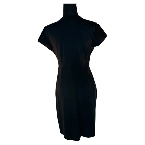 Boden Black Jersey Knit Crossover V-Neck Dress Size 8 - Picture 5 of 9